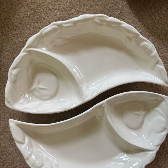 Belmar Of California Vintage 2-Piece White Pottery Serving Trays - Picture 2 of 7